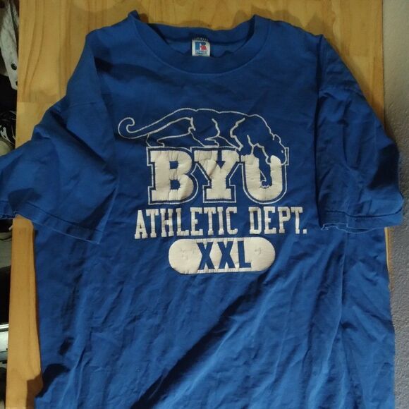Vintage Russell Athletic BYU Athletic Dept T-Shirt - Picture 1 of 8